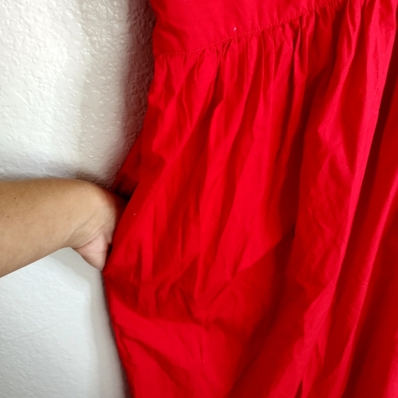 NWT J.CREW Cecily puff sleeve Dress Cotton in Red sz 24 - Picture 7 of 14